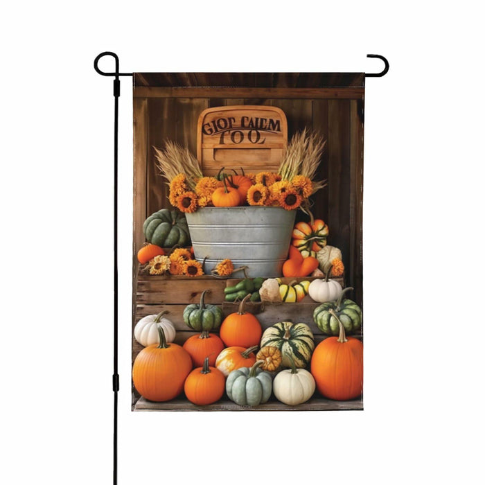 Ovitssrk Farm Pumpkins Garden Flag Double-Sided 12.5x18 Inch Autumn Holiday by Deal US