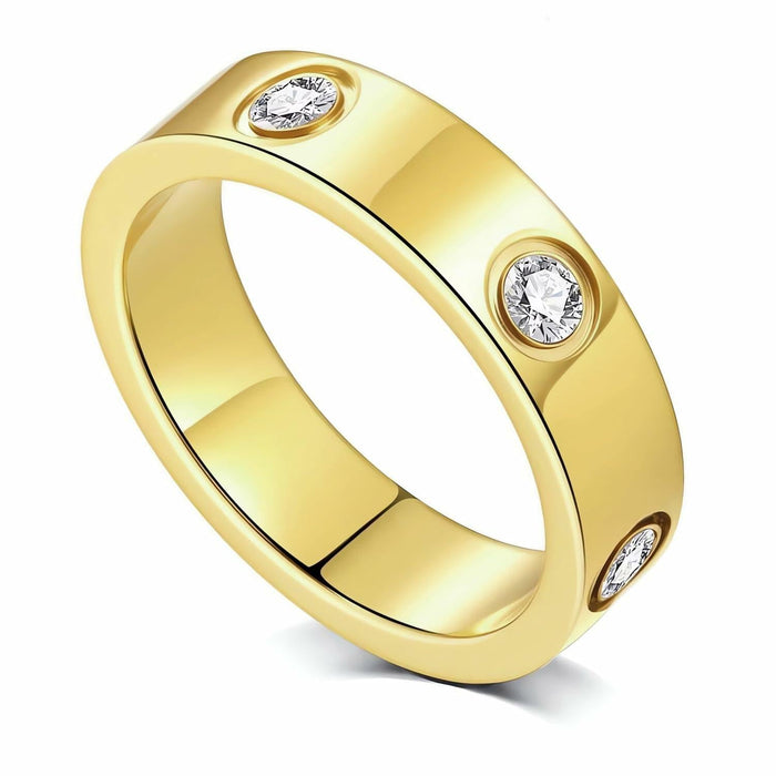 YNAAIAA 18K Gold Silver Diamond Cubic Zirconia Promise Ring Gold 10 by Deal US