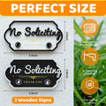 Aurastem No Soliciting Wooden Sign 2 Pcs Small Funny Home Business Decor by Deal US