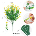 WEAUSUP 21 Bundles Outdoor UV Resistant Faux Plants Plastic 7 Colors by Deal US