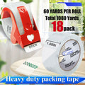 Frascati Heavy Duty Packing Tape 18 Pack 1.88in x 60yd Clear with 3 Dispensers by Deal US