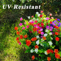 WEAUSUP 21 Bundles Outdoor UV Resistant Faux Plants Plastic 7 Colors by Deal US