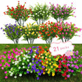 WEAUSUP 21 Bundles Outdoor UV Resistant Faux Plants Plastic 7 Colors by Deal US