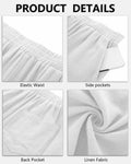 Neer Men's Linen Bermuda Shorts 2 Pack Black White Casual Elastic Waist Size S by Deal US