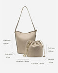 Women's Top Handle Satchel Handbag Elegant Tote Purse Detachable Strap Apricot by Deal US