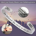 Btysun Graduation Bracelet Inspirational Engraved Quote Silver 6.29" by Deal US