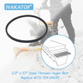HAKATOP Snow Thrower Auger Belt for MTD 1/2" x 37" Black Rubber by Deal US