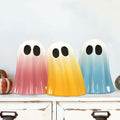 DAZONGE Halloween Ceramic Ghost Figurines Set of 3 Pink Yellow Blue Indoor by Deal US