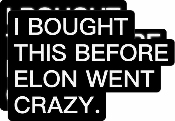 Tesla Bumper Sticker Anti Elon Musk 2 Pack 4x2.7in Black Reflective Vinyl by Deal US
