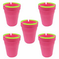 SKERJOVL 5PCS Car Glow in Dark Ashtray with Lid Portable Black by Deal US