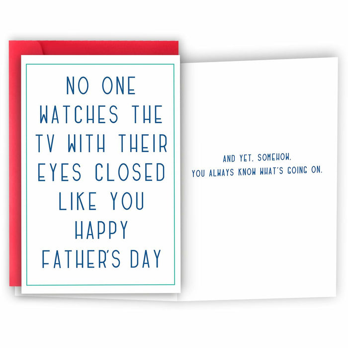 HEJOYN Father's Day Card for Dad Grandpa Husband Cute TV Joke Design by Deal US