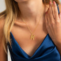 JNZSSWHJJH 18K Gold Filled Bubble Letter E Necklace Stainless Steel Box Chain by Deal US