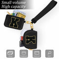 ARIKJ Initial Wristlet Wallet Dual Pouch Mini Coin Purse Black B by Deal US