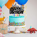 huizebaozhuang Zoo Birthday Party Cake Topper Double-Sided Black Cardboard by Deal US