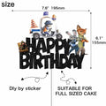 huizebaozhuang Zoo Birthday Party Cake Topper Double-Sided Black Cardboard by Deal US