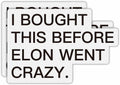 Tesla Anti Elon Musk Bumper Sticker 2 Pack 4x2.7in White Reflective Vinyl by Deal US