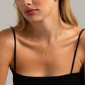 JNZSSWHJJH 18K Gold Filled Bubble Letter E Necklace Stainless Steel Box Chain by Deal US