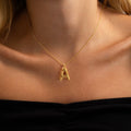 JNZSSWHJJH 18K Gold Filled Bubble Letter E Necklace Stainless Steel Box Chain by Deal US