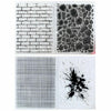 Kwan Crafts Clear Stamps Wall Stone Grid Watermark Ink 2 Sheets Silicone