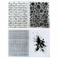 Kwan Crafts Clear Stamps Wall Stone Grid Watermark Ink 2 Sheets Silicone by Deal US