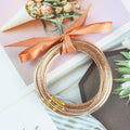 HIIXHC Rose Gold Glitter Filled Jelly Silicone Bangle Bracelets 6.5 Inch by Deal US