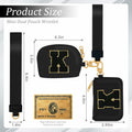 ARIKJ Initial Wristlet Wallet Dual Pouch Mini Coin Purse Black B by Deal US