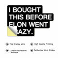 Tesla Bumper Sticker Anti Elon Musk 2 Pack 4x2.7in Black Reflective Vinyl by Deal US