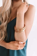 HIIXHC Rose Gold Glitter Filled Jelly Silicone Bangle Bracelets 6.5 Inch by Deal US