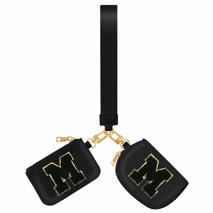 ARIKJ Initial Wristlet Wallet Dual Pouch Mini Coin Purse Black B by Deal US