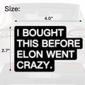 Tesla Bumper Sticker Anti Elon Musk 2 Pack 4x2.7in Black Reflective Vinyl by Deal US
