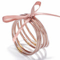 HIIXHC Rose Gold Glitter Filled Jelly Silicone Bangle Bracelets 6.5 Inch by Deal US