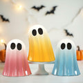 DAZONGE Halloween Ceramic Ghost Figurines Set of 3 Pink Yellow Blue Indoor by Deal US