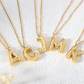 JNZSSWHJJH 18K Gold Filled Bubble Letter E Necklace Stainless Steel Box Chain by Deal US