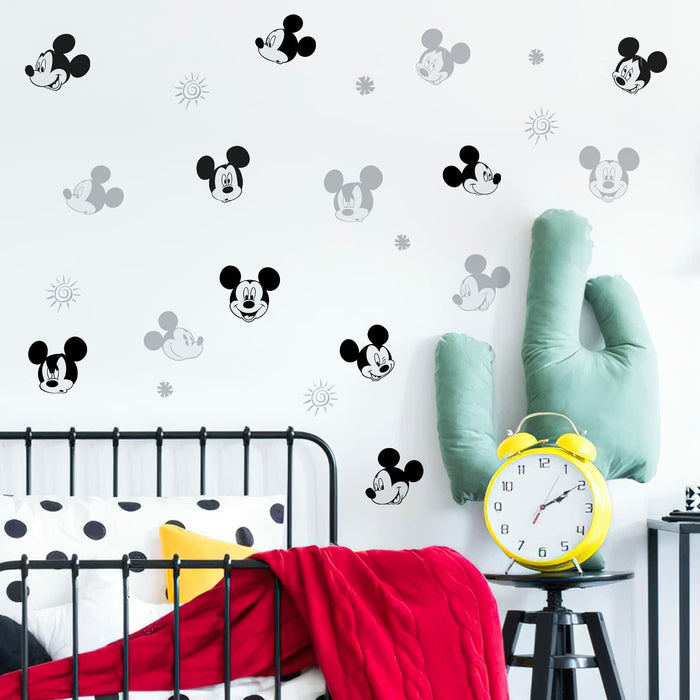 SAYBZ Cartoon Mouse Head Wall Decals Peel Stick Kids Room Decor Black White by Deal US