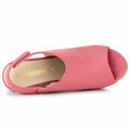 Allegra K Women's Espadrille Platform Wedges Sandals Watermelon Red Size 5.5 by Deal US