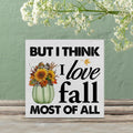Heijie Fall Wood Box Sign Art Farmhouse Autumn Pumpkin Decor 5x5 Inches by Deal US