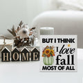 Heijie Fall Wood Box Sign Art Farmhouse Autumn Pumpkin Decor 5x5 Inches by Deal US