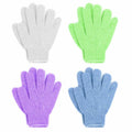 Linda Exfoliating Bath Gloves Multicolor 4 Pair Pack by Deal US