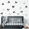 SAYBZ Cartoon Mouse Head Wall Decals Peel Stick Kids Room Decor Black White by Deal US