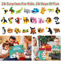 Animal Building Blocks Advent Calendar 24 Pack Christmas Toys for Kids 2024 by Deal US