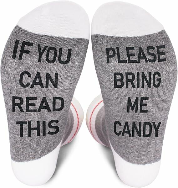 KGHYT Funny Socks If You Can Read This Bring Me Cake Red White Striped 2 Pairs by Deal US
