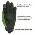 SAVJOB Synthetic Leather Work Gloves Touchscreen Yard Garden Green Small by Deal US