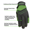 SAVJOB Synthetic Leather Work Gloves Touchscreen Yard Garden Green Small by Deal US