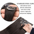 [Like New] MYS Hair 24inch PU Clip-In Synthetic Hair Extensions Dark Brown 160g by Deal US