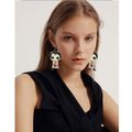 CBLUED Halloween Cute Ghost Pumpkin Wooden Dangle Earrings Women by Deal US