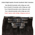 [Like New] MYS Hair 24inch PU Clip-In Synthetic Hair Extensions Dark Brown 160g by Deal US
