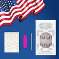Independence Day Press On Nails Short Square USA Flag Patriotic Design by Deal US