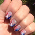 Independence Day Press On Nails Short Square USA Flag Patriotic Design by Deal US