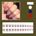 Independence Day Press On Nails Short Square USA Flag Patriotic Design by Deal US