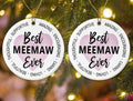 AnhTram97 Best Meemaw Ever Christmas Ornament White Ceramic Double-Sided by Deal US